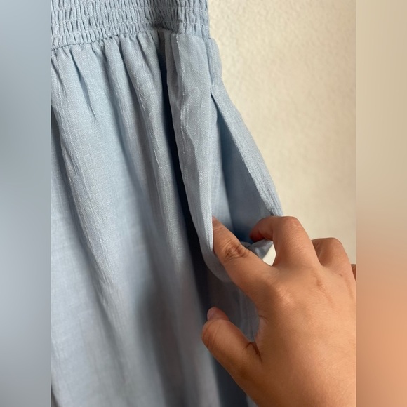 Chic Light Blue Sleeveless Jumpsuit wide leg size L - Picture 2 of 7